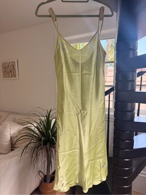 Tracy Feith light green slip dress with embellishment vintage y2k
